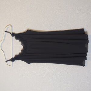 Oscar de la Renta pink label women's black floral accent mini slip cami dress